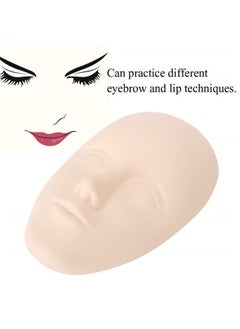 YOSOO Practice Makeup Face 3D Silicone Facial Mannequin Head Makeup Permanent Tattoo Practice Microblading Training Fake Skin Model Eyebrow Lip Eye False Eye Lash Extensions for Artists Beginners (#02)  - Image 3