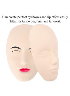 YOSOO Practice Makeup Face 3D Silicone Facial Mannequin Head Makeup Permanent Tattoo Practice Microblading Training Fake Skin Model Eyebrow Lip Eye False Eye Lash Extensions for Artists Beginners (#02)  - Image 2