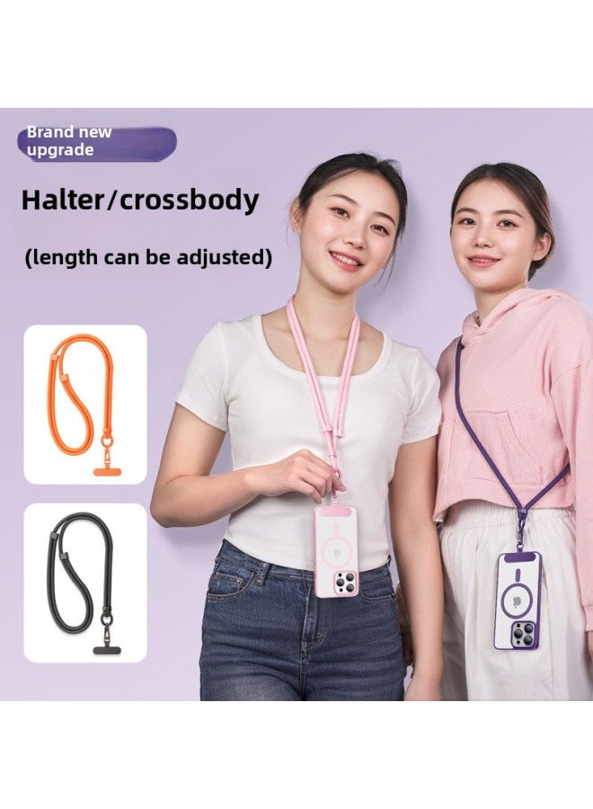 Free Adjusting Mobile Phone Lanyard Hanging Halter Crossbody Outdoor Woven High-end Anti-loss Polyester Rope Multifunctional Telephone Rope-Color:Can Be Hung Around The Neck/cross-body [sapphire Blue] Comes With Stainless Steel Clip - Image 3