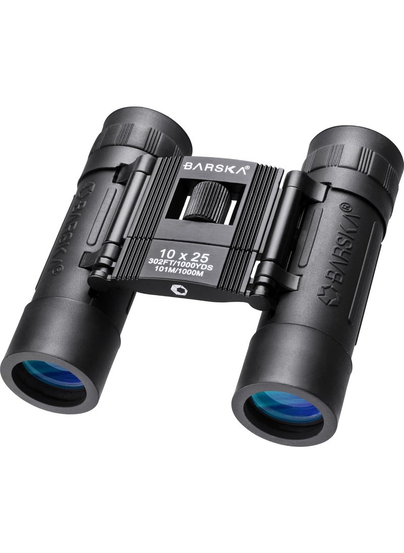 BARSKA Barska Lucid View 10x25 Classic Compact Binoculars for Outdoor Travel Hunting Hiking Events  - Image 1