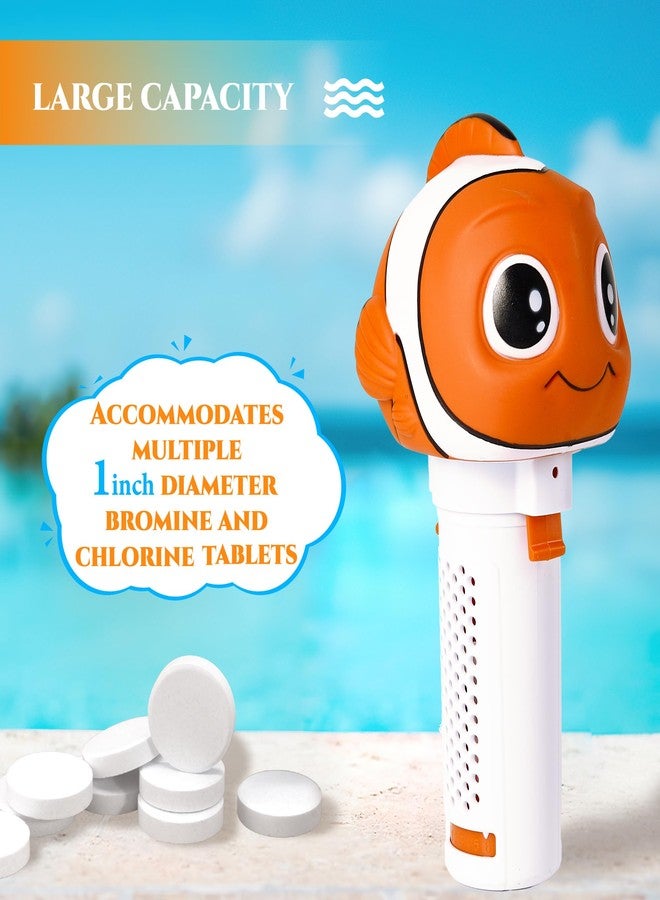 MKLZ Chlorine Floater, Mini Floating Pool Chlorine Dispenser for 1 Inch Tablets, Small Clown Fish Bromine Holder for for Hot Tub, Spa, Swimming Pools - Image 4