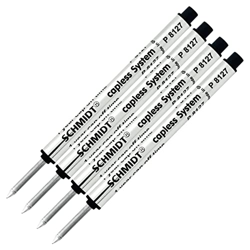 Schmidt 4 Pack - Schmidt P8127 Short Capless Rollerball - Black Ink - Image 1