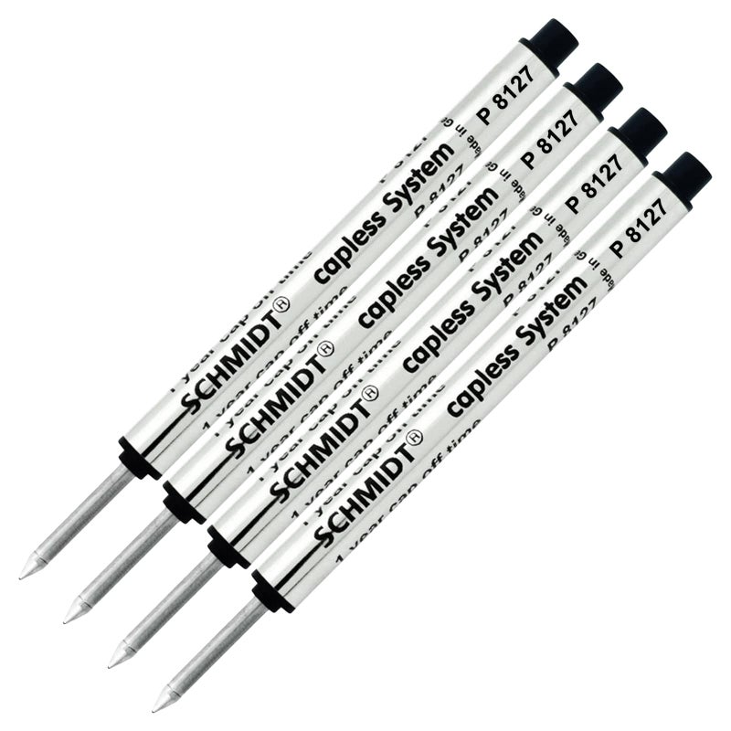 Schmidt 4 Pack - Schmidt P8127 Short Capless Rollerball - Black Ink - Image 4