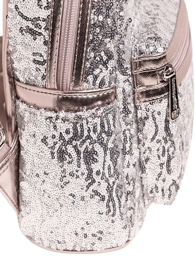 Loungefly Disney Minnie Mouse Silver Sequin Mini Backpack - Image 5