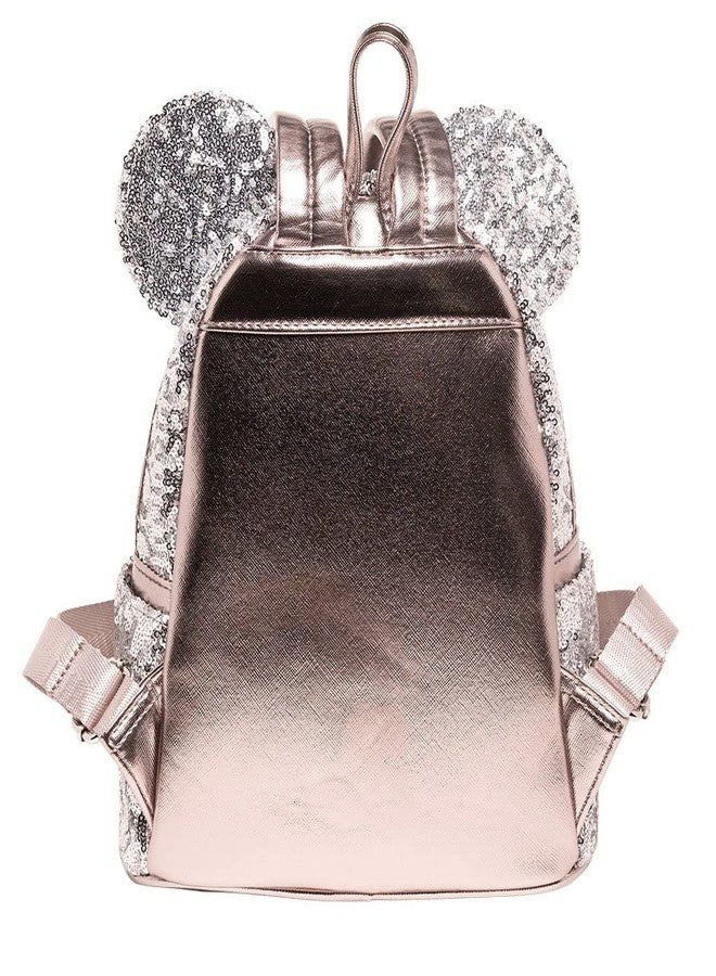 Loungefly Disney Minnie Mouse Silver Sequin Mini Backpack - Image 2
