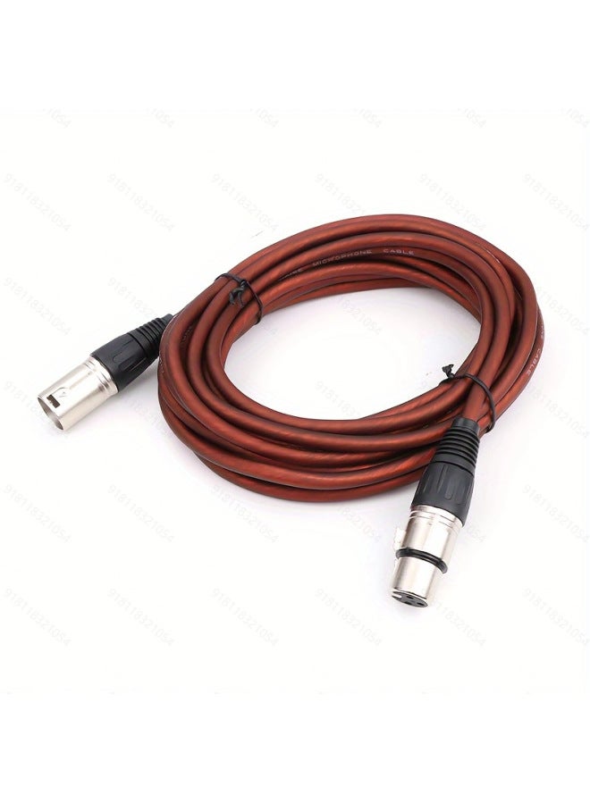 Canon Line Male-to-female Audio Line Microphone Line Canon Line XLR Balanced Audio Line Enping Wire-Color:Dark Brown Silver Caron-Length:φ6.0*1 M  - Image 1