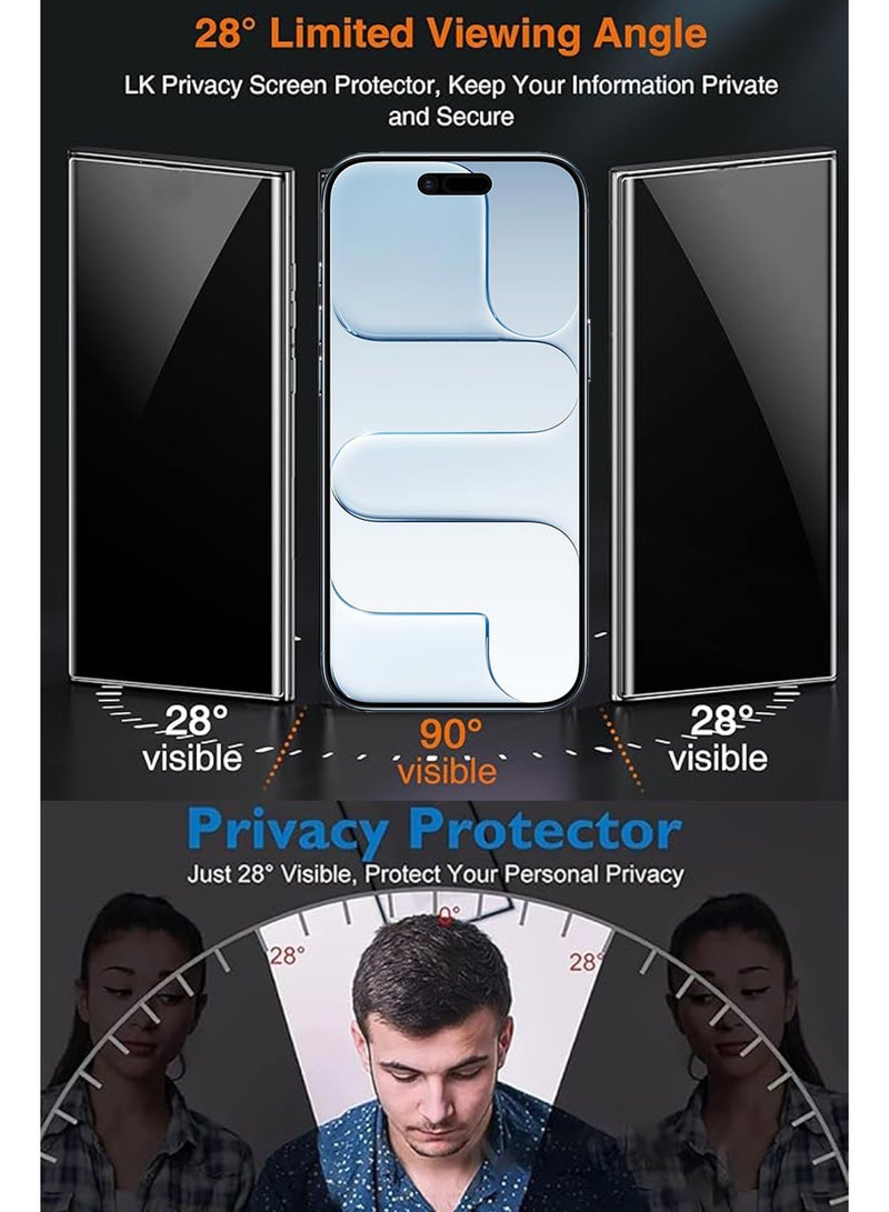 BYTER Apple iPhone 17 Air Matte Ceramic Privacy Screen Protector – Premium Edge to Edge Anti Spy Privacy Ceramic Film, Delicate Touch, Anti-Explosion, Smooth Arc Edge, Easy Installation - Image 3