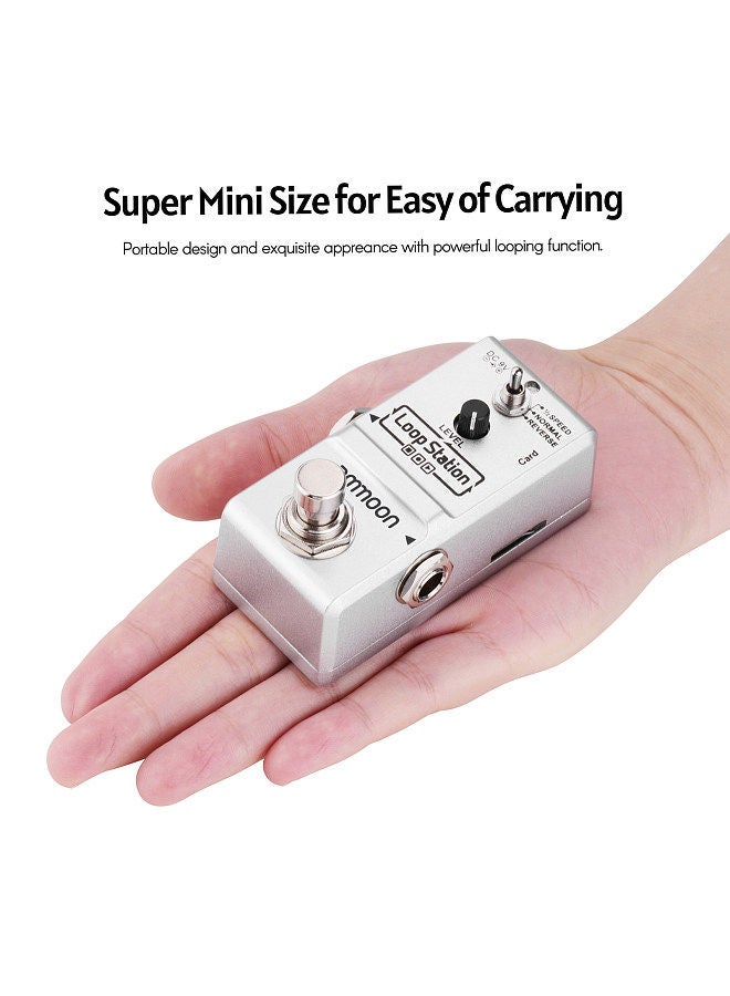 ammoon Loop Station Mini Guitar Looper Effect Pedal 10 Minutes Recording Time 3 Working Modes True Bypass Full Metal Shell With 1Gb Memory Card  - Image 4