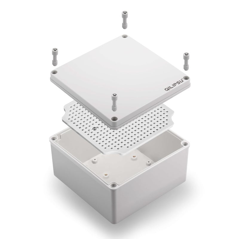 Qilipsu Outdoor Junction Box Ip67 Waterproof Project Box Abs Plastic Weatherproof Electrical Enclosure Gray Cover (4.9""X4.9""X3"") - Image 1