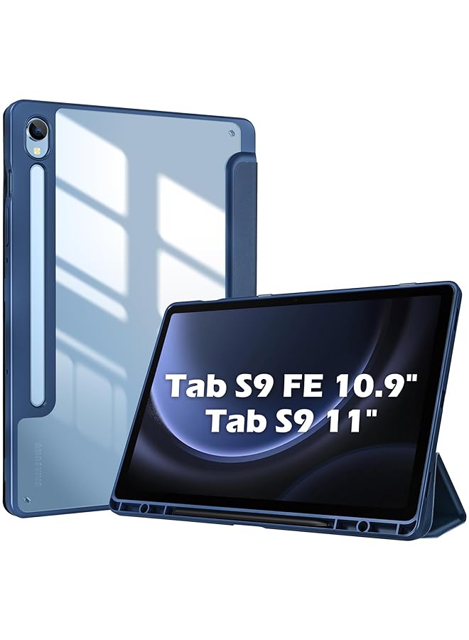 Procases For Galaxy Tab S9 Fe 5G 10.9 Inch Tab S9 Case 11 Inch 2023 Slim Stand Hard Back Shell Protective Smart Cover Case For Galaxy Tab S9 Fe S9 Tablet Sm X510 X710 Navy - Image 1