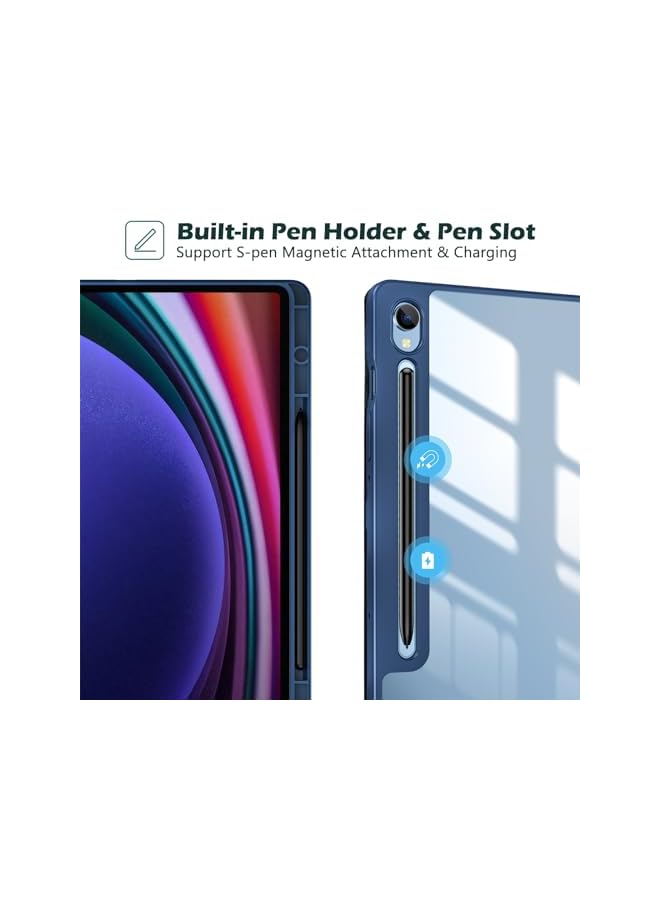 Procases For Galaxy Tab S9 Fe 5G 10.9 Inch Tab S9 Case 11 Inch 2023 Slim Stand Hard Back Shell Protective Smart Cover Case For Galaxy Tab S9 Fe S9 Tablet Sm X510 X710 Navy - Image 2