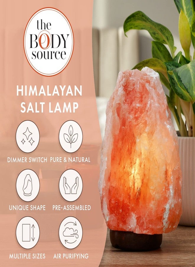 The Body Source Himalayan Salt Lamp | 8-10 in (7-11 lb) | Natural Salt Rock Lamp with Dimmer Switch & Wooden Base | Night Light & Bulb Replacement - Image 2