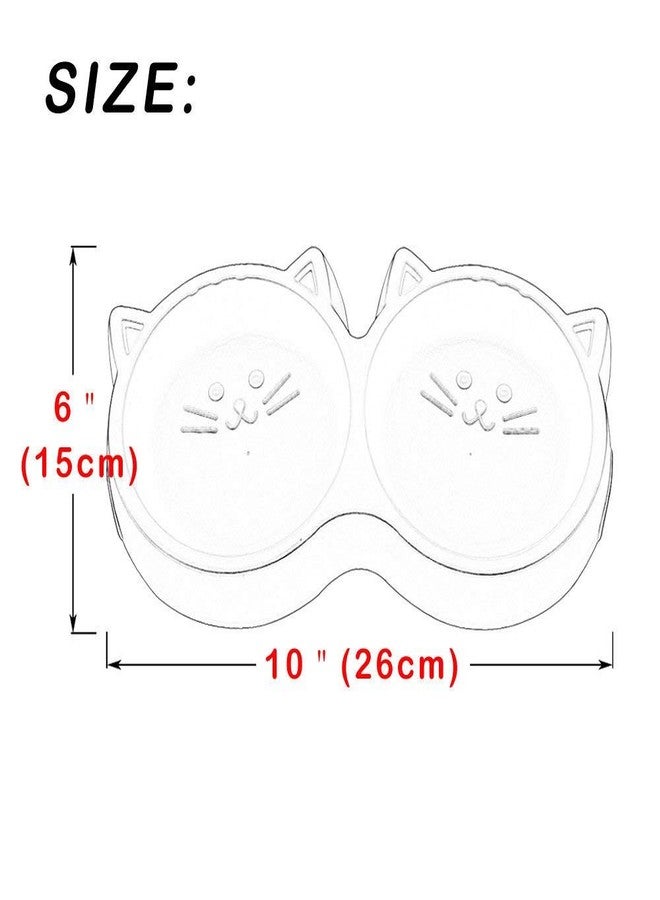 BLACK DOG Pets Bowl Plastic Cat Face Pet Double Bowl Non-Toxic Environmentally Friendly Kitten/Cats/All Breeds Puppies and Small Breeds Dogs Double Bowl - 1 Piece Color May Vary - Image 4