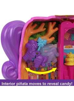 Polly Pocket Compact Playset Pinata Party With 2 Micro Dolls & Accessories Travel Toys With Surprise Reveals  - Image 5
