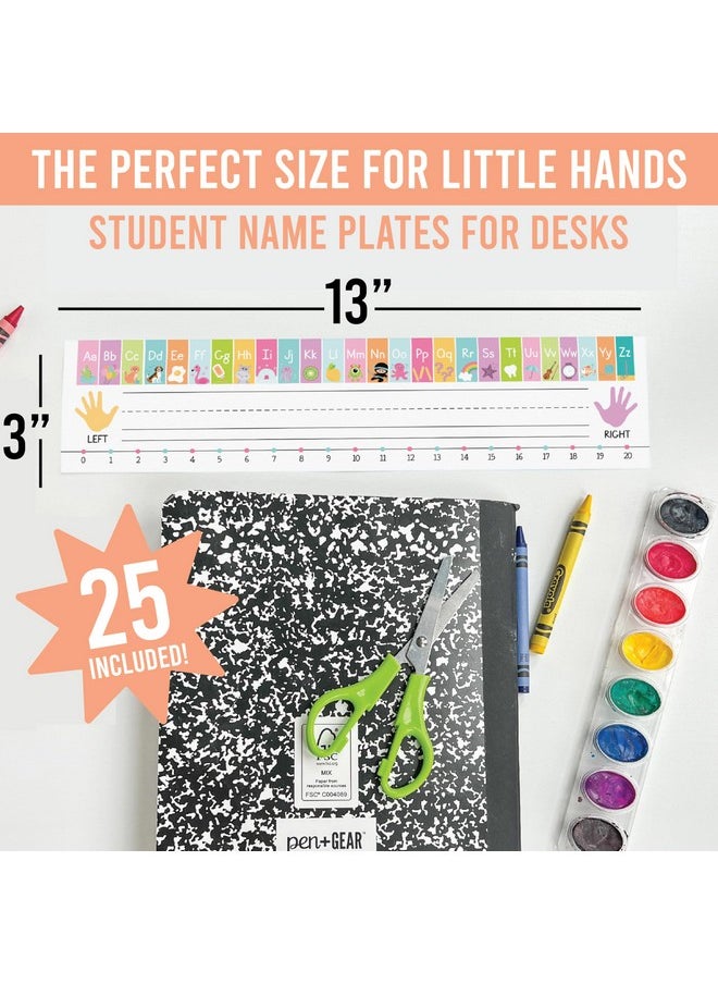 Hadley Designs 25 Colorful Desk Name Plates for Classroom - Classroom Name Tags for Desk, Desk Name Tags for Classroom, Student Name Tags for Desks, Student Name Plates for Desks Classroom, Name Plate for Desk Kids  - Image 2
