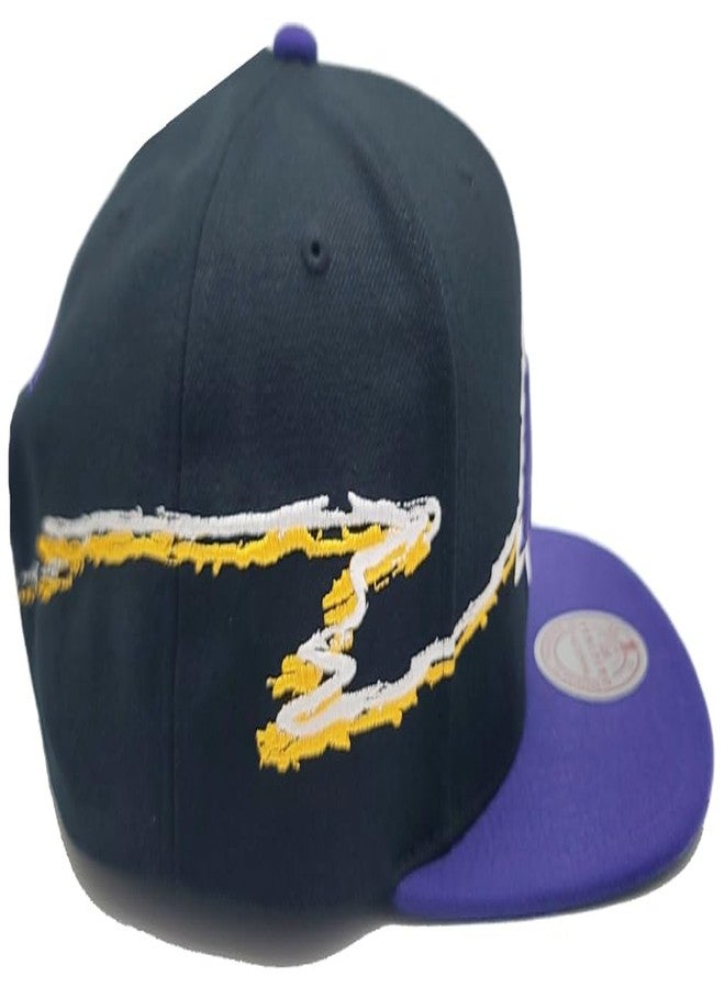 Mitchell & Ness Los Angeles Lakers New NBA Life Line Black Purple Era Snapback Hat Cap - Image 5