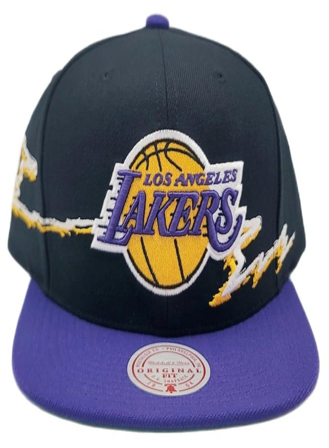 Mitchell & Ness Los Angeles Lakers New NBA Life Line Black Purple Era Snapback Hat Cap - Image 3