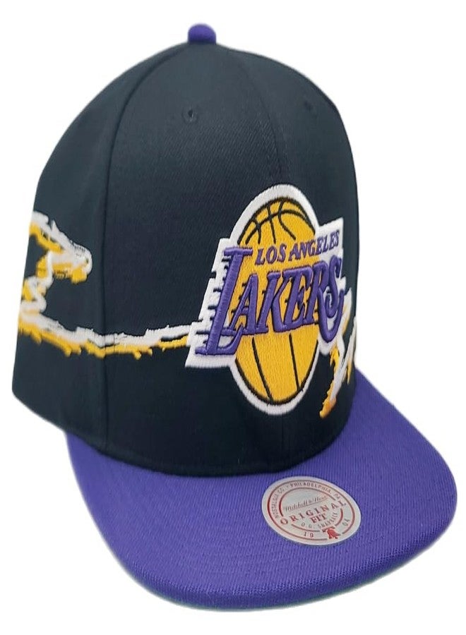 Mitchell & Ness Los Angeles Lakers New NBA Life Line Black Purple Era Snapback Hat Cap - Image 4