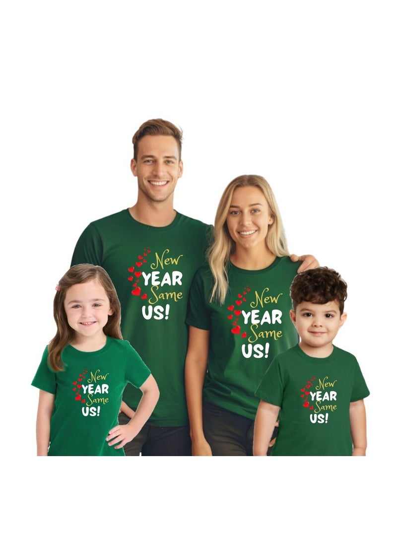 PRINTSHOP4ME New Year Family Matching T-Shirt For Men,Women And Kids–Round Neck Short Sleeve Soft Cotton T-Shirt–Perfect For New Year Celebrations - Image 1