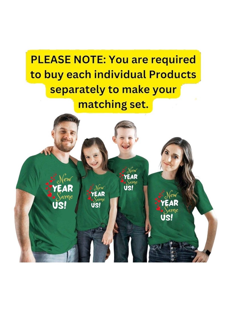 PRINTSHOP4ME New Year Family Matching T-Shirt For Men,Women And Kids–Round Neck Short Sleeve Soft Cotton T-Shirt–Perfect For New Year Celebrations - Image 2