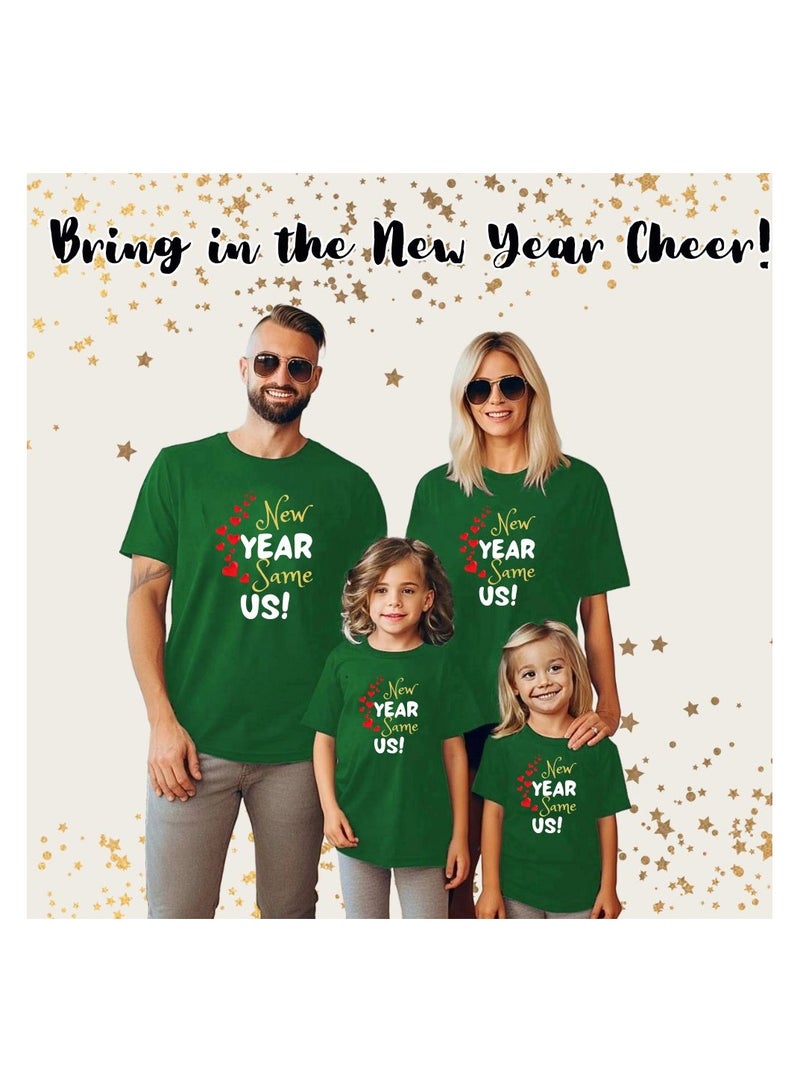 PRINTSHOP4ME New Year Family Matching T-Shirt For Men,Women And Kids–Round Neck Short Sleeve Soft Cotton T-Shirt–Perfect For New Year Celebrations - Image 4