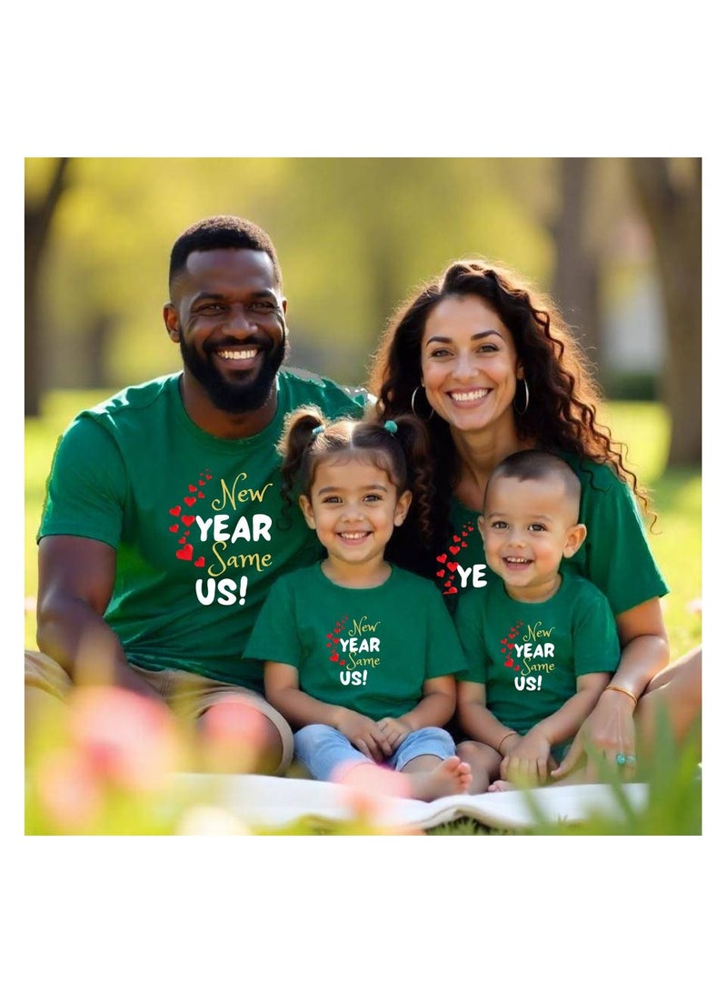 PRINTSHOP4ME New Year Family Matching T-Shirt For Men,Women And Kids–Round Neck Short Sleeve Soft Cotton T-Shirt–Perfect For New Year Celebrations - Image 5