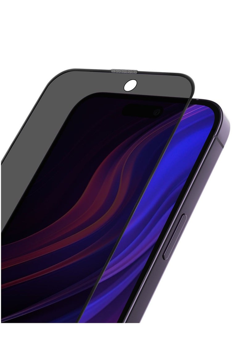 Moxedo Moxedo Ultra Shield Tempered Glass Screen Protector Privacy 9H Hardness Full Coverage Anti-Spy Protection with Auto-Align Easy Applicator Compatible For iPhone 14 Pro 6.1 inch  - Image 1