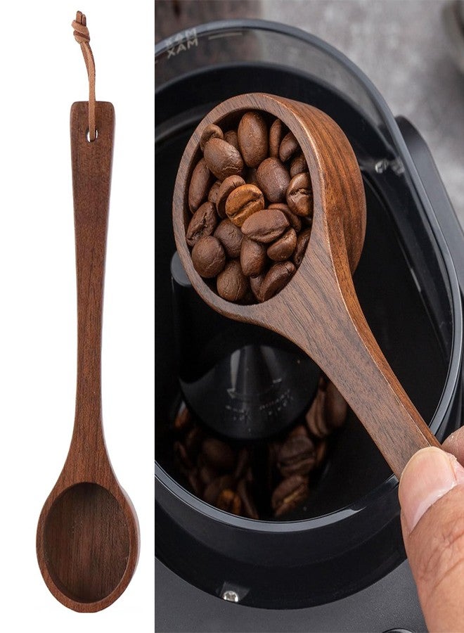 hobbyme ملعقة قهوة خشبية من خشب الجوز من هوبي مي بمقبض طويل، مغرفة قياس لحبوب البن، حبوب كاملة، مطحونة، أو شاي، أدوات مطبخ منزلية - 10 غرام - Image 2