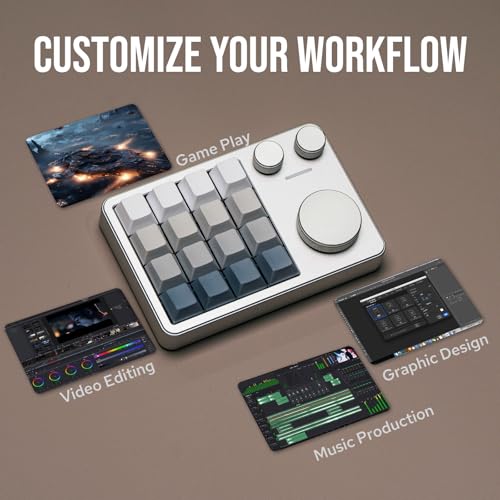 KiiBoom Cybrix 16 VIA Programmable Macro Pad - 16 Keys + 3 Knobs, Type-C Wired Aluminum Numpad, Hot-Swappable PCB, RGB Backlight, Lightweight & Portable Numeric Keypad for Windows & Mac (Silver) - Image 4