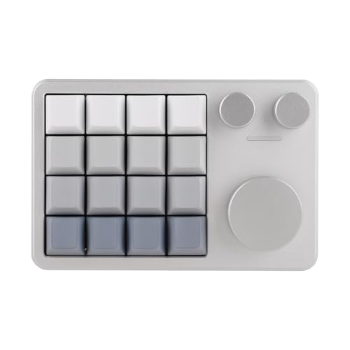 KiiBoom Cybrix 16 VIA Programmable Macro Pad - 16 Keys + 3 Knobs, Type-C Wired Aluminum Numpad, Hot-Swappable PCB, RGB Backlight, Lightweight & Portable Numeric Keypad for Windows & Mac (Silver) - Image 1