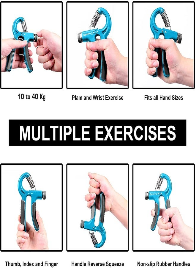 CABRIO Adjustable Hand Grip Strengthener, Hand Gripper for Men & Women for Gym, home Fitness equipment Forearm Exercise, Finger Exercise Resistance Workout(BLUE) - Image 4