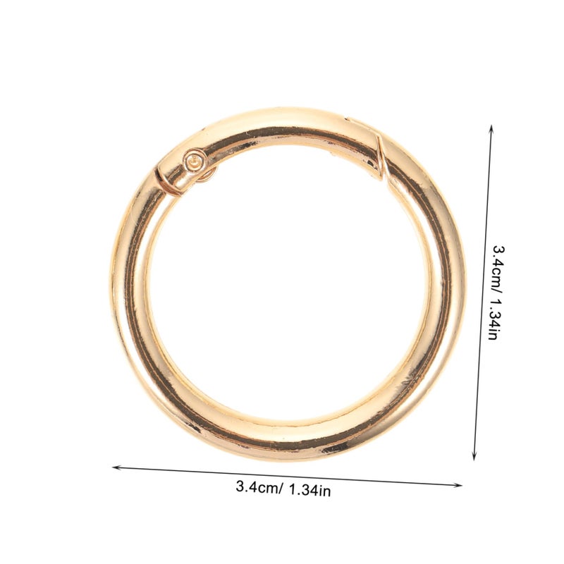 12Pcs Spring Keychain Rings Round Carabiner Bag Buckles DIY Accessories - Image 3