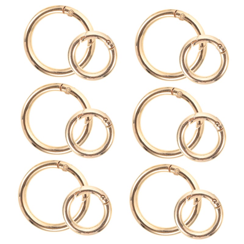 12Pcs Spring Keychain Rings Round Carabiner Bag Buckles DIY Accessories - Image 2