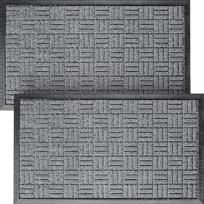 HOMWE Front Door Mats, 2 Pc Set, 29.5 x 17, All Weather Entry and Back Yard, Indoor and Outdoor Safe, Slip Resistant Rubber Backing, Absorbent and Waterproof, Dirt Trapping Rugs for Entryway - Image 4