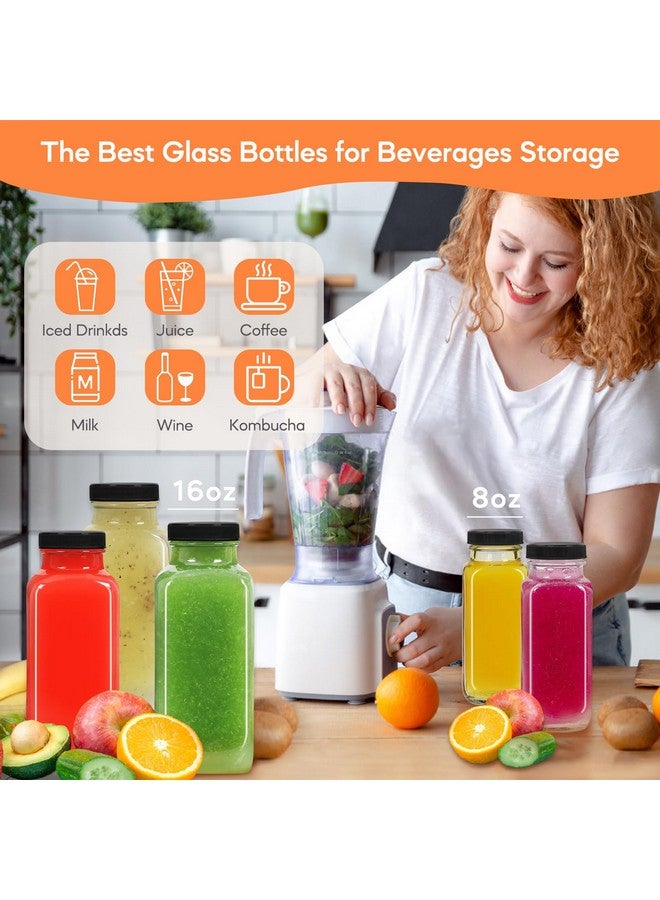 STARSIDE 12 oz Glass Juice Bottles with Lids,6 Pack Reusable Glass Drink Bottles,360ml Water Bottles for Milk,Juicing,Kombucha,Ginger,Beverage Glassware,Juice Drinking Jars - Image 4