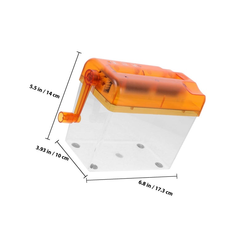 Mini Manual Paper Shredder Orange Handheld Portable Document Cutter Small Office Home Use - Image 3