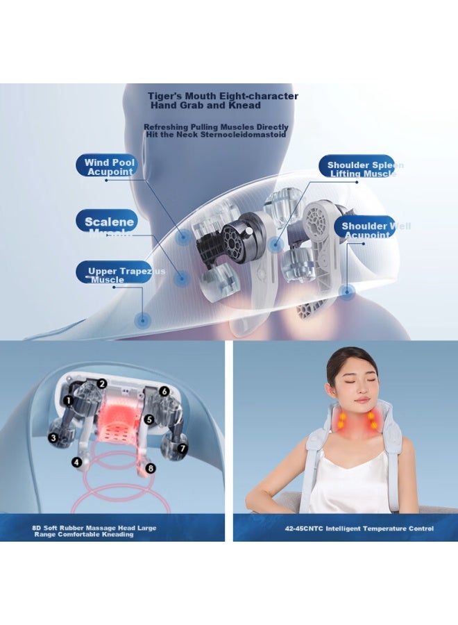 MIAOJIE Miaojie (miaojie) R3mini Cervical Massager Shoulder Neck Massager Shawl Shoulder Neck Massager Shoulder Trapezius Lumbar Back Neck Multi-function Massager Birthday Gift Men And Women Navy Blue  - Image 2