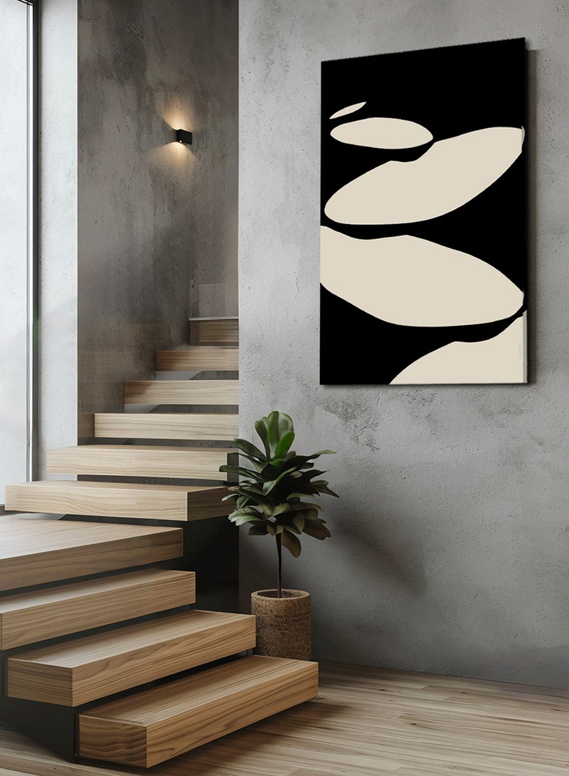 LOWHA Canvas Wall Art Stretched Over Wooden Frame with Scandinavian Abstract Painting - Image 3