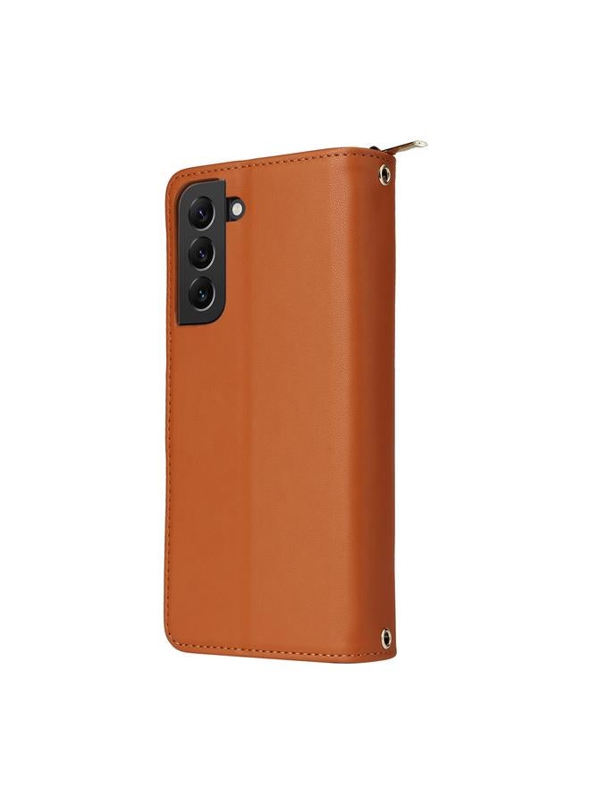 اس-توب جراب لهاتف Samsung Galaxy S22+ 5G مزود بتسع فتحات للبطاقات وحقيبة محفظة بسحاب وحافظة جلدية للهاتف - Image 3