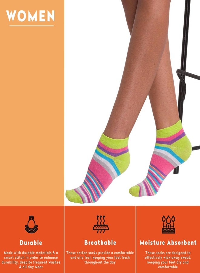 Supersox Ankle Socks For Women Made With Premium Cotton. Stylish Striped Design With Extra Softness, Anti Odour & Anti Bacterial - Free Size, Multicolor (Ankle Length) - Image 5