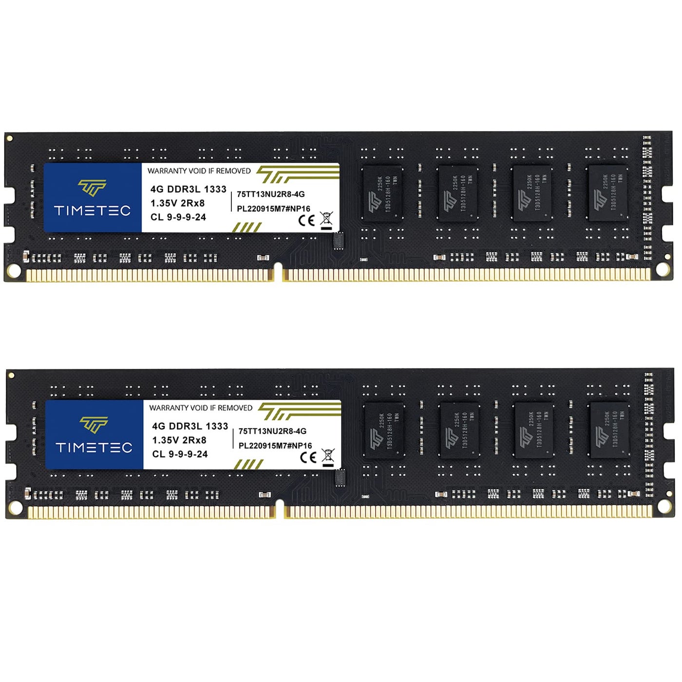 Timetec 8GB KIT (2x4GB) DDR3 / DDR3L 1333MHz PC3-10600 Non ECC Unbuffered 1.5V / 1.35V CL9 Dual Rank for Dell Optiplex 780 DT/MT/SFF Memory Ram Upgrade and More (Low Density 8GB KIT (2x4GB))