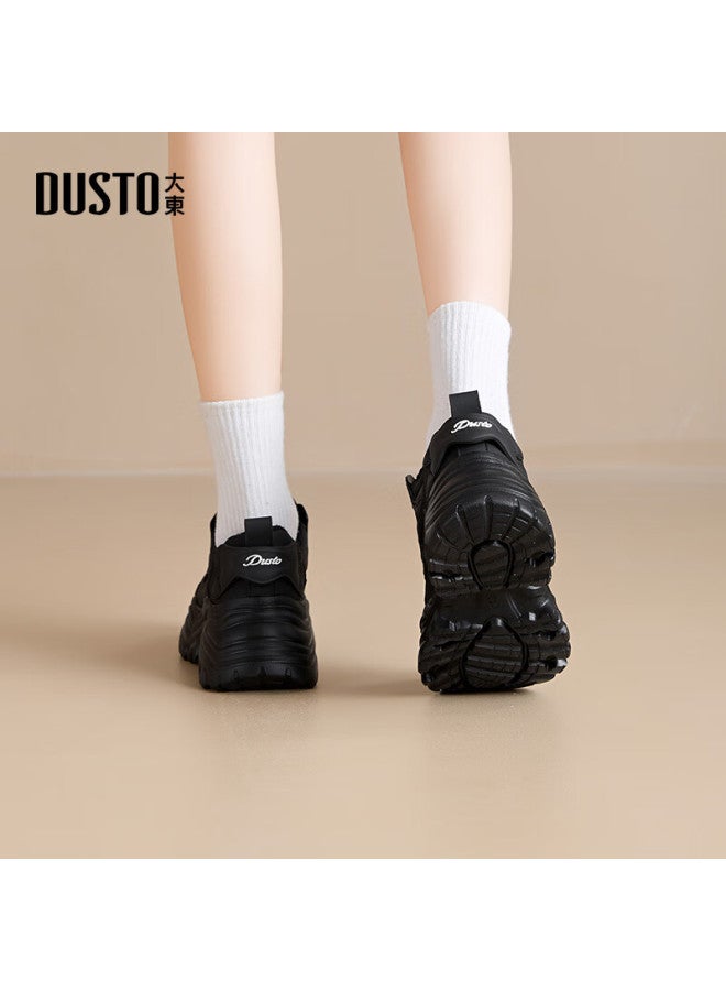 DUSTO Da Dong Women's Shoes Spring New Fashion Casual Simple Chunky Heel Lace-up High Heels Round Toe Q0361 - Image 4