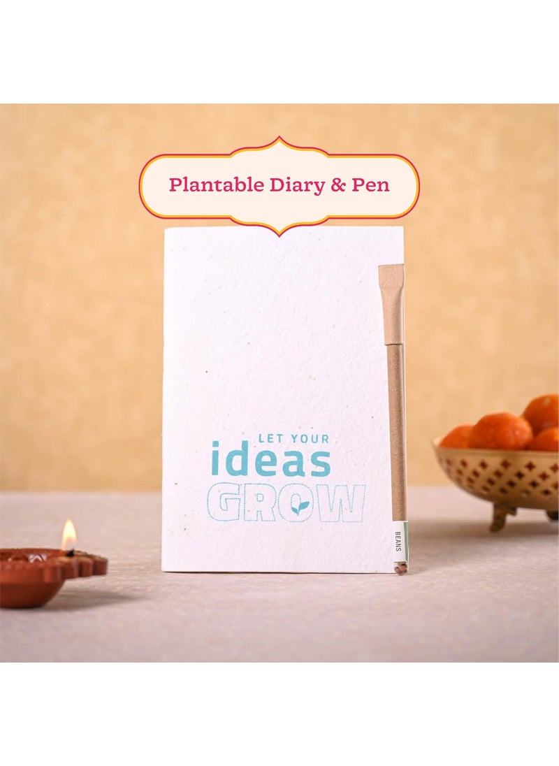 Ugaoo UGAOO Diwali Gift Hamper with Snake Plant Plantable Diary and Pen Gifts that Grow  - Image 2