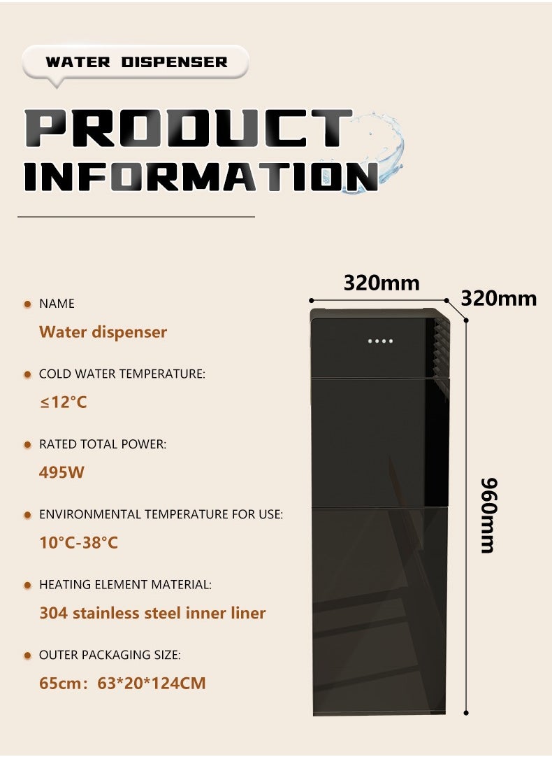 Bottom Loading Water Cooler Dispenser, Cold/Warm/hot Vertical Adjustable Water Boiler, 5 Gallon Dispenser - Ideal 3 in 1 Water Cooler