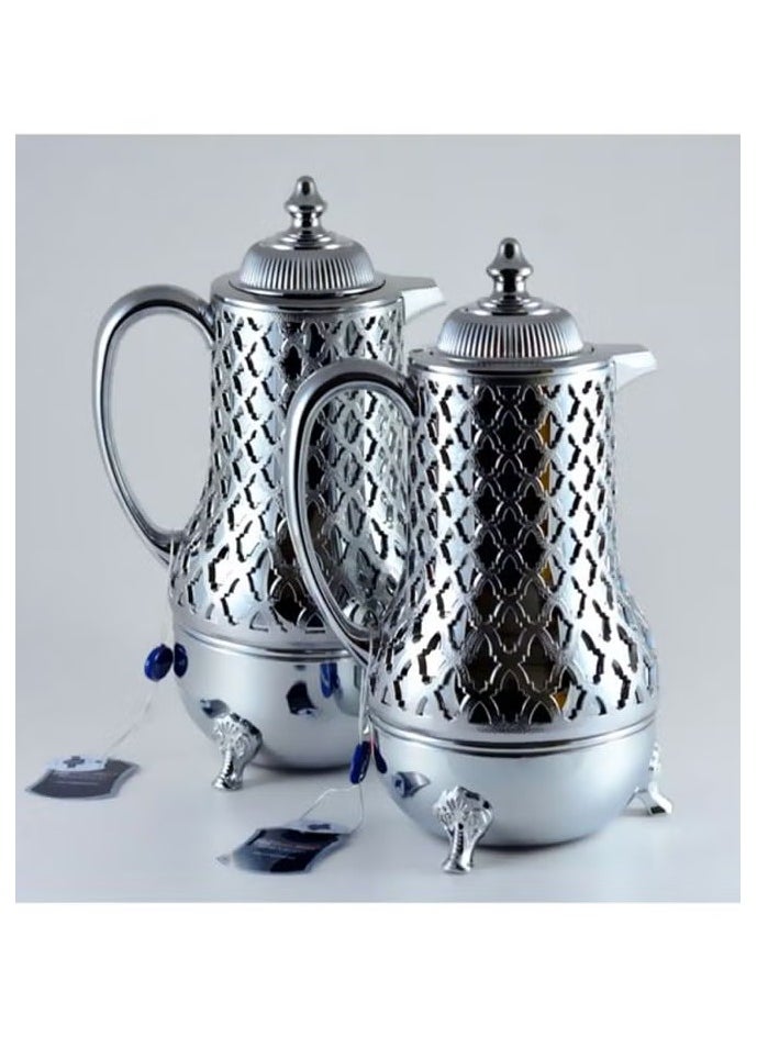 Homemaker Elegant 2-Piece Silver Tea & Coffee Flask Set – Durable, Stain-Resistant, Easy-Pour Design | Premium Craftsmanship | Made in Turkey  - Image 2