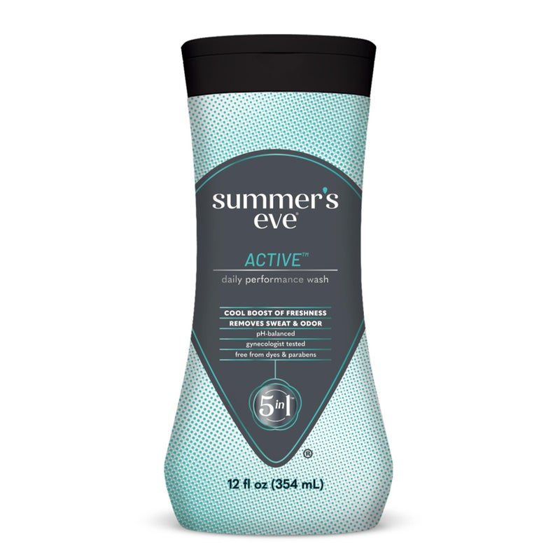 Summer's Eve Active Daily Performance Feminine Wash, pH-Balanced Body Wash for Women, Removes Vaginal Odor with Scents of Eucalyptus & Peppermint, 12 Fl Oz - Image 1