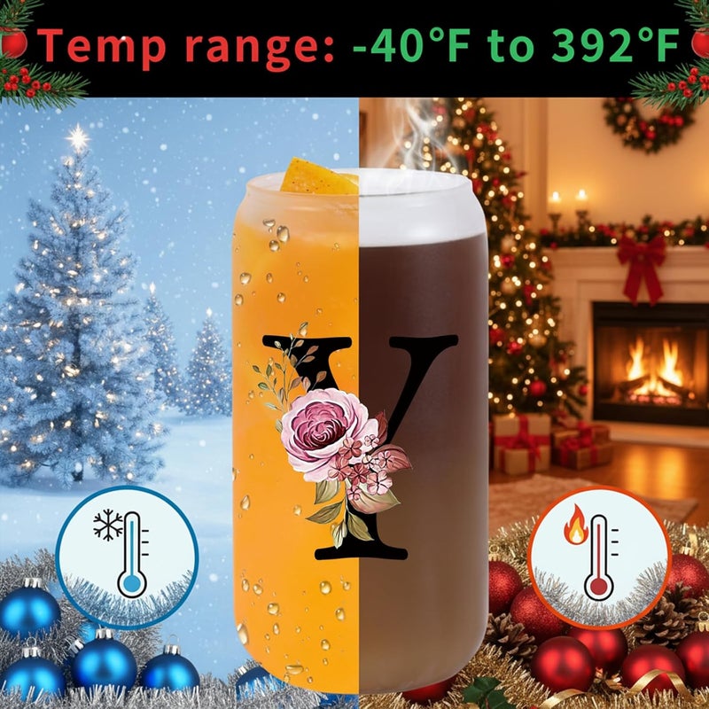 Wulcea Monogrammed Glass Drinking Cup With Lid Straw Women Men Teacher Female Male Best New Appreciation Thank you Favorite Good Goodbye Retirement Friends Social Student Bestie Gifts,Y - Image 3