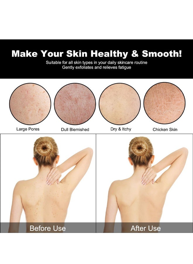 مجموعة من 3 قفازات تقشير، قفازات تقشير للجسم، قفازات تقشير مزدوجة الجوانب للتنظيف العميق، قفازات لإزالة الجلد الميت، مقشر عميق للجسم - Image 5