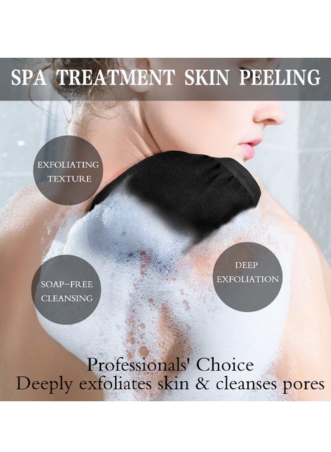 مجموعة من 3 قفازات تقشير، قفازات تقشير للجسم، قفازات تقشير مزدوجة الجوانب للتنظيف العميق، قفازات لإزالة الجلد الميت، مقشر عميق للجسم - Image 3