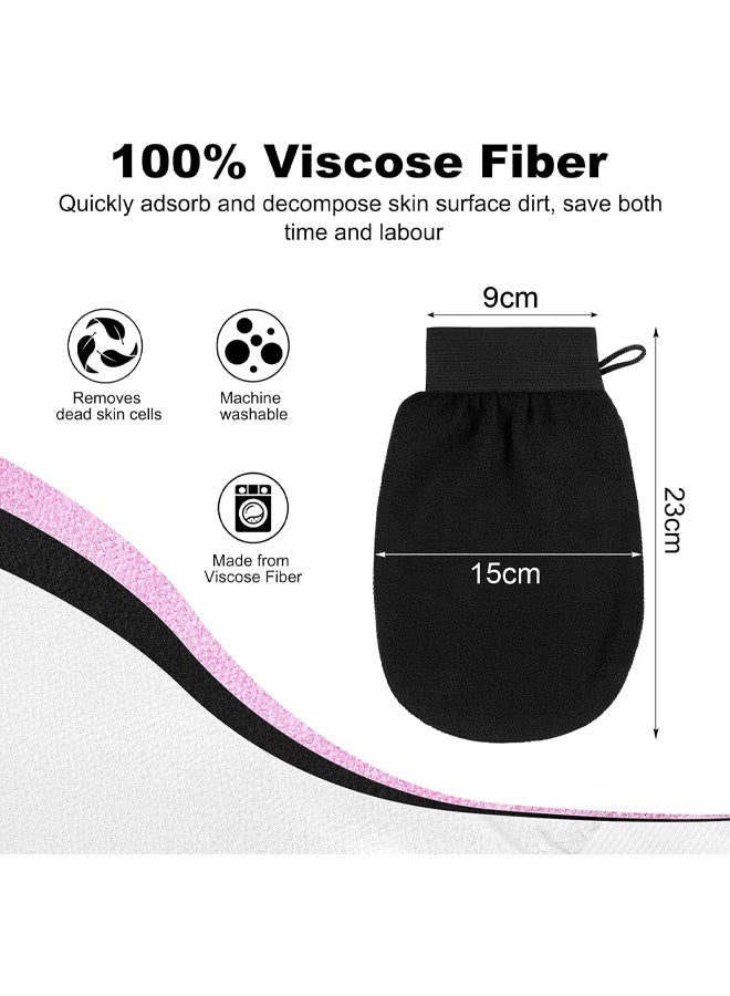 مجموعة من 3 قفازات تقشير، قفازات تقشير للجسم، قفازات تقشير مزدوجة الجوانب للتنظيف العميق، قفازات لإزالة الجلد الميت، مقشر عميق للجسم - Image 2